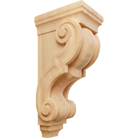 Ekena Millwork 5"W x 6 3/4"D x 14"H Large Traditional Wood Corbel, Red Oak CORW05X07X14TRRO